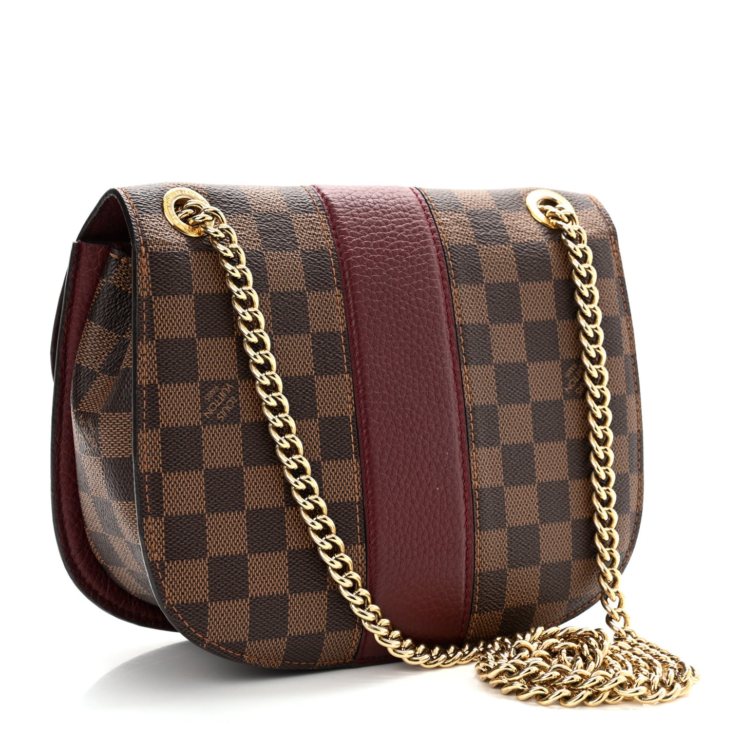 Damier Ebene Cuir Taurillon Wight Bordeaux