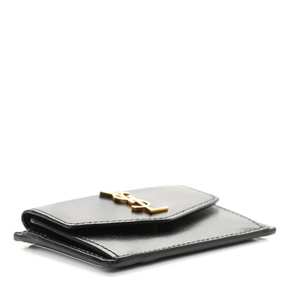 Saint Laurent Calfskin Uptown Monogram Card Case Black 4 of 10