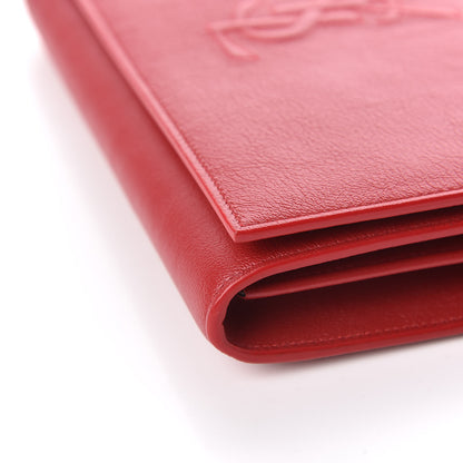 Saint Laurent Calfskin Belle de Jour Chain Clutch Rouge Orient 9 of 11