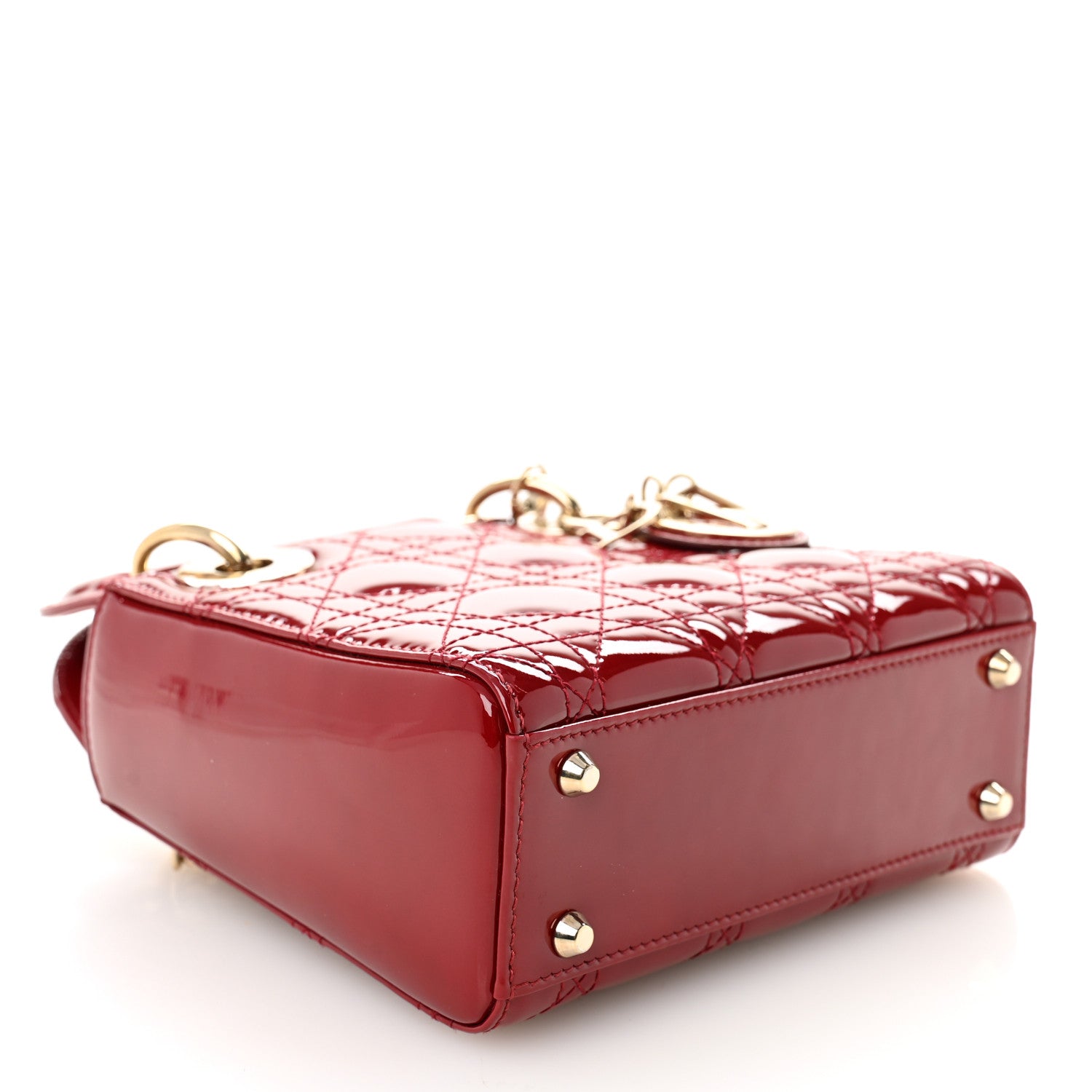 Christian Dior Patent Cannage Mini Lady Dior Red 4 of 10