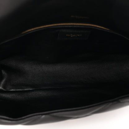 Saint Laurent Lambskin Quilted Sade Puffer Envelope Clutch Black 5 of 10