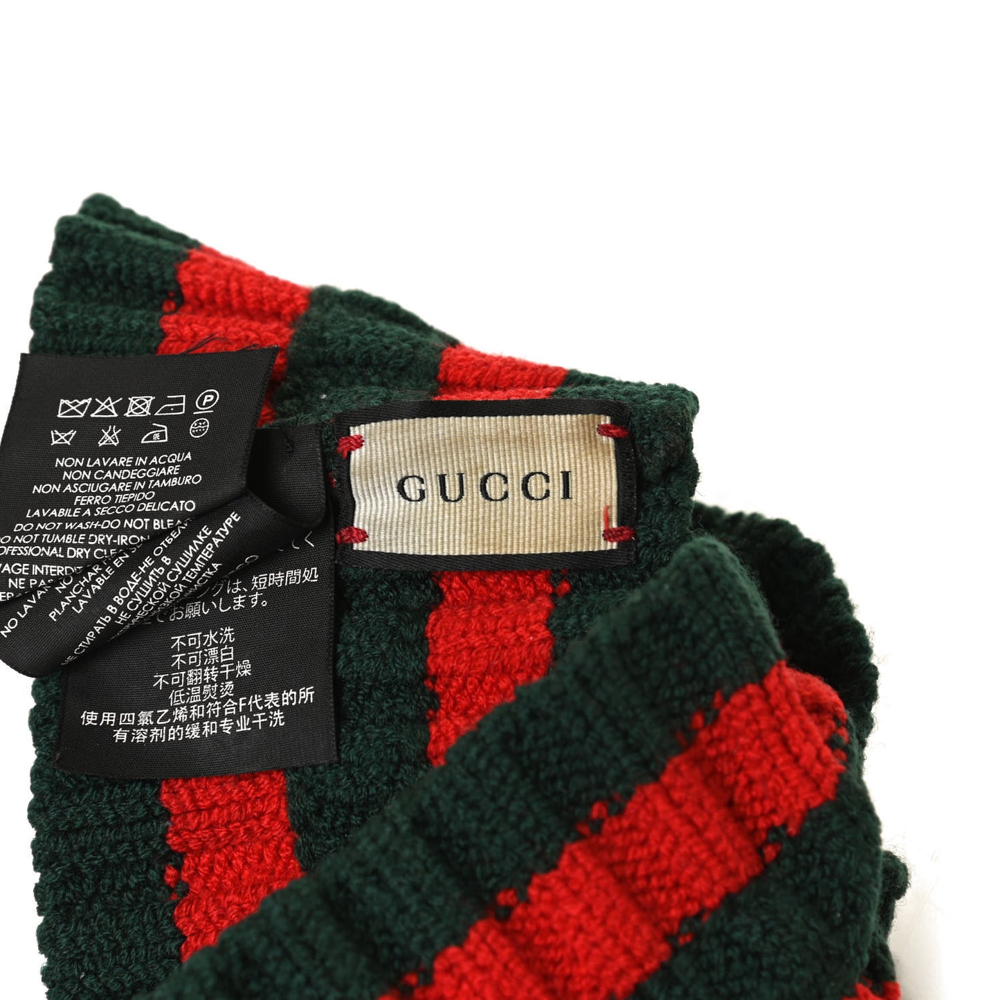Wool Web Headband L Green Red