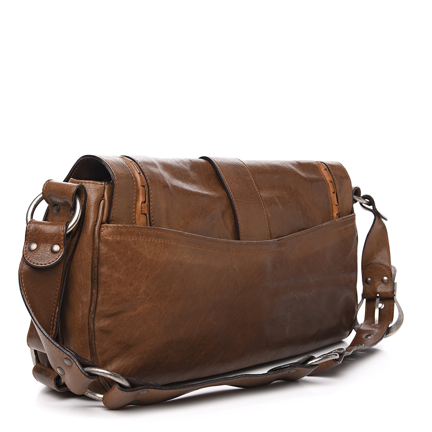 Calfskin Gaucho Double Saddle Bag Brown