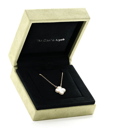 Van Cleef & Arpels 18K Yellow Gold Mother of Pearl Vintage Alhambra Pendant Necklace 6 of 6