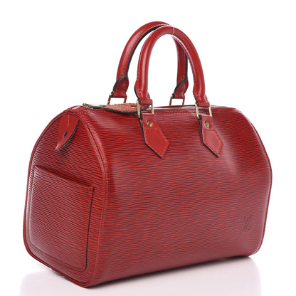 Louis Vuitton Epi Speedy 25 Castillan Red 2 of 14