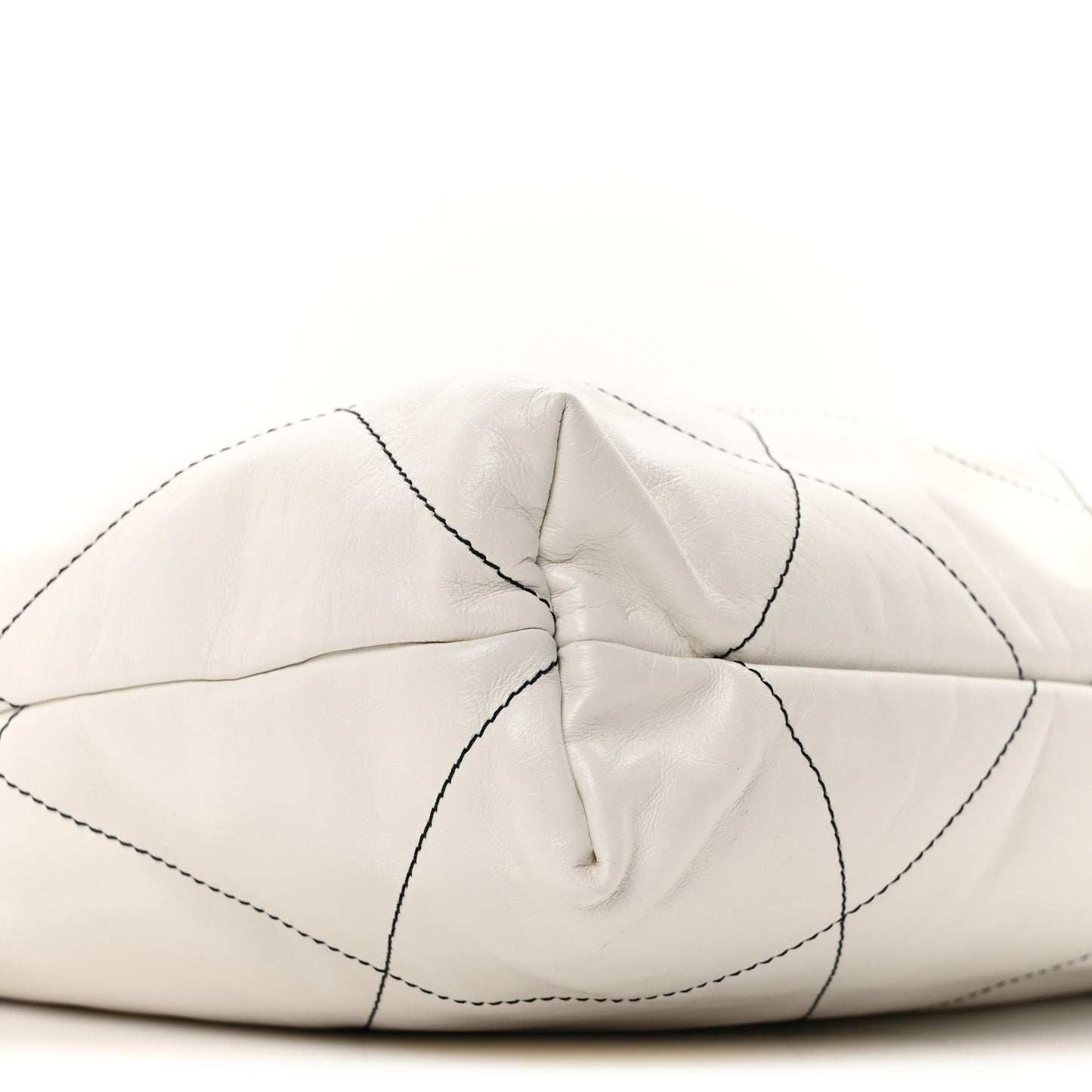 Shiny Calfskin Quilted Chanel 22 White Black