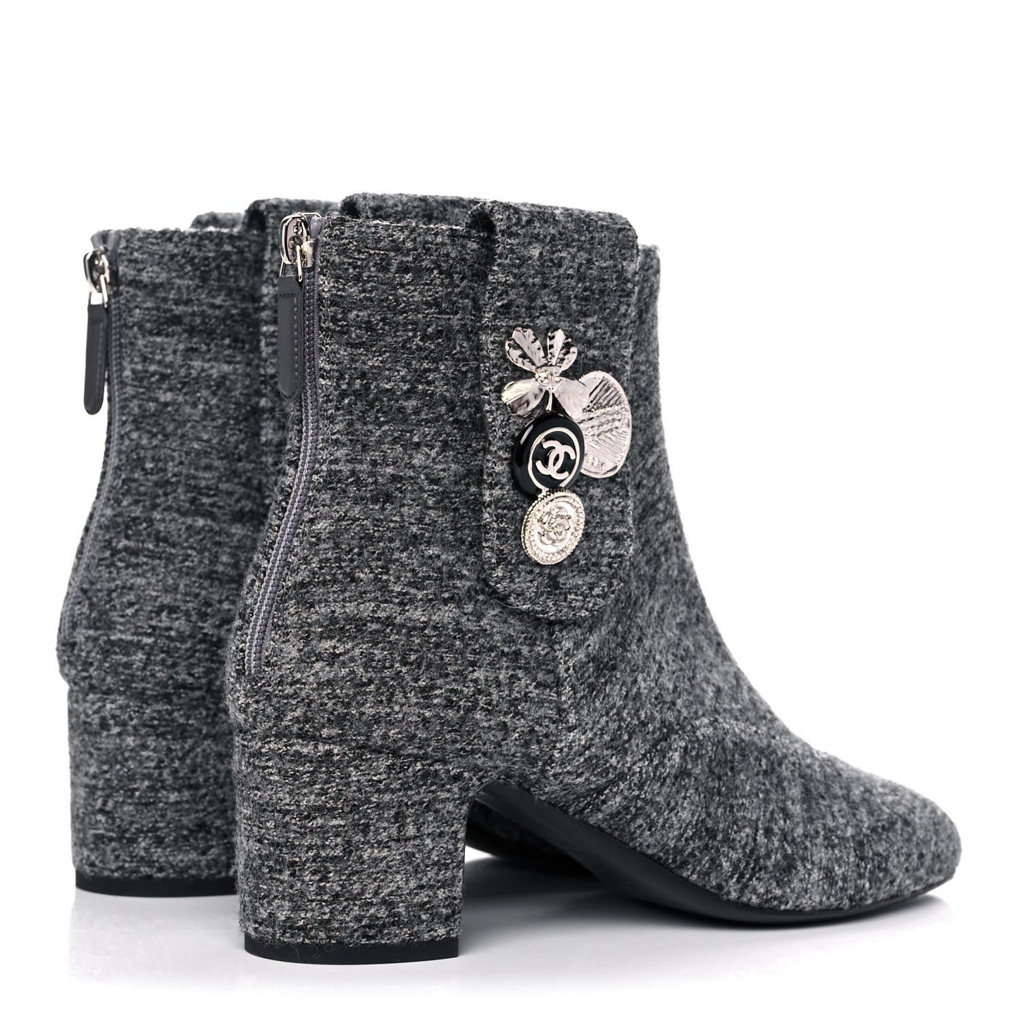 Tweed Short Boot 38.5 Grey