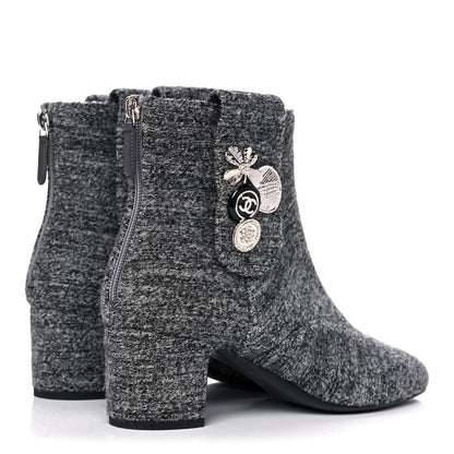 Chanel Tweed Short Boot 38.5 Grey 4 of 10