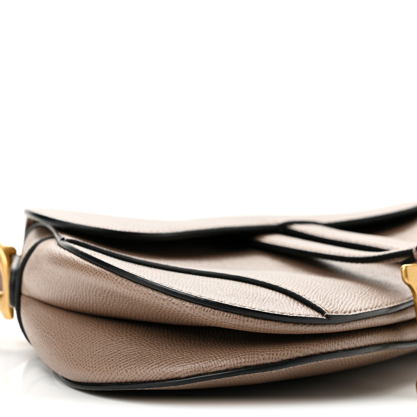 Grained Calfskin Saddle Bag Warm Taupe