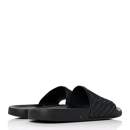 Gucci Rubber Matelasse Womens Slide Sandals 41 Black 4 of 8