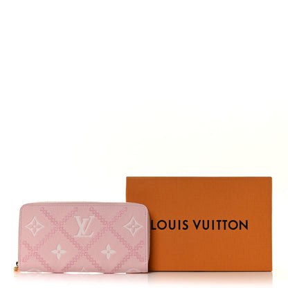 Louis Vuitton Empreinte Monogram Giant Broderies Zippy Wallet Pink Creme 9 of 9