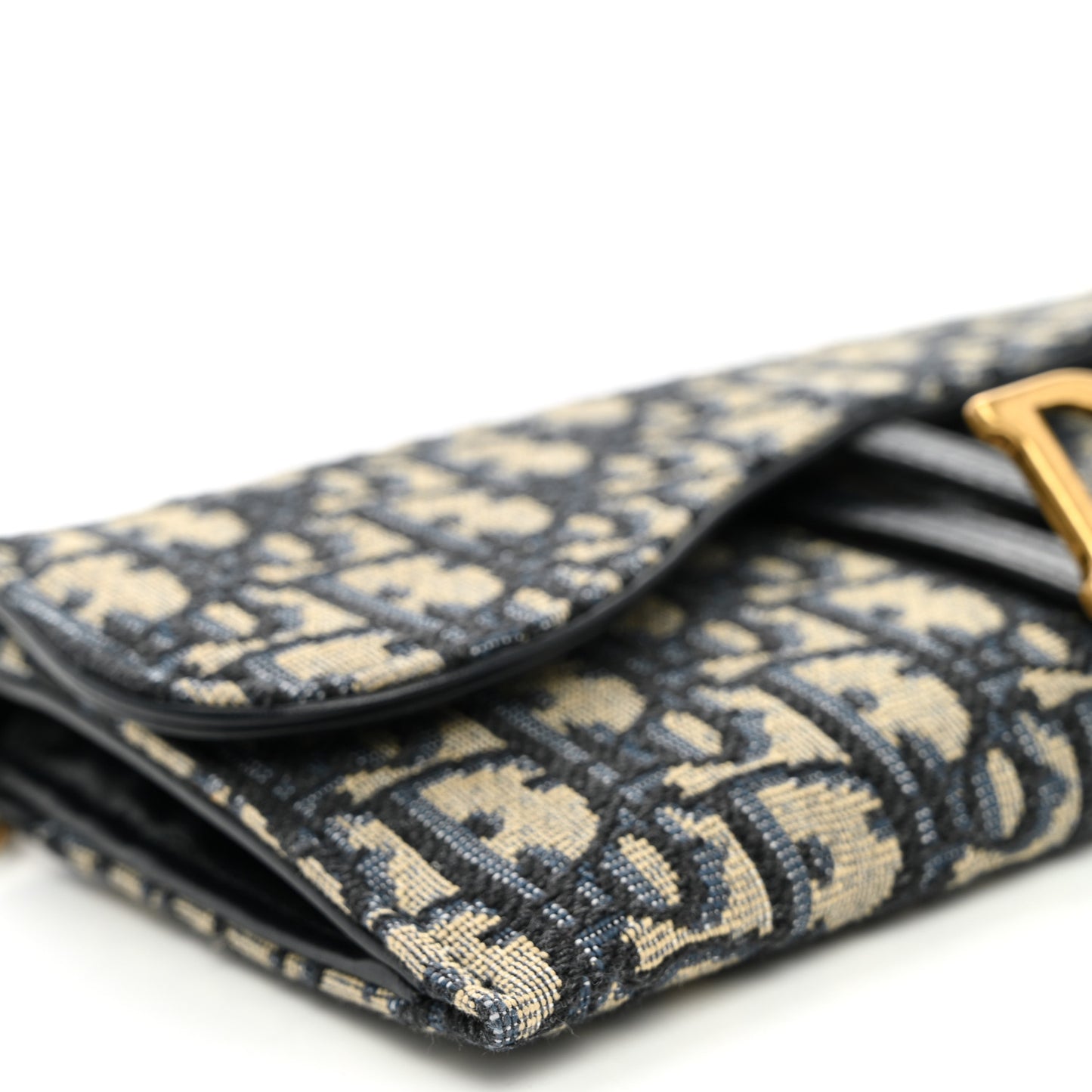 Oblique Saddle Chain Long Wallet Blue