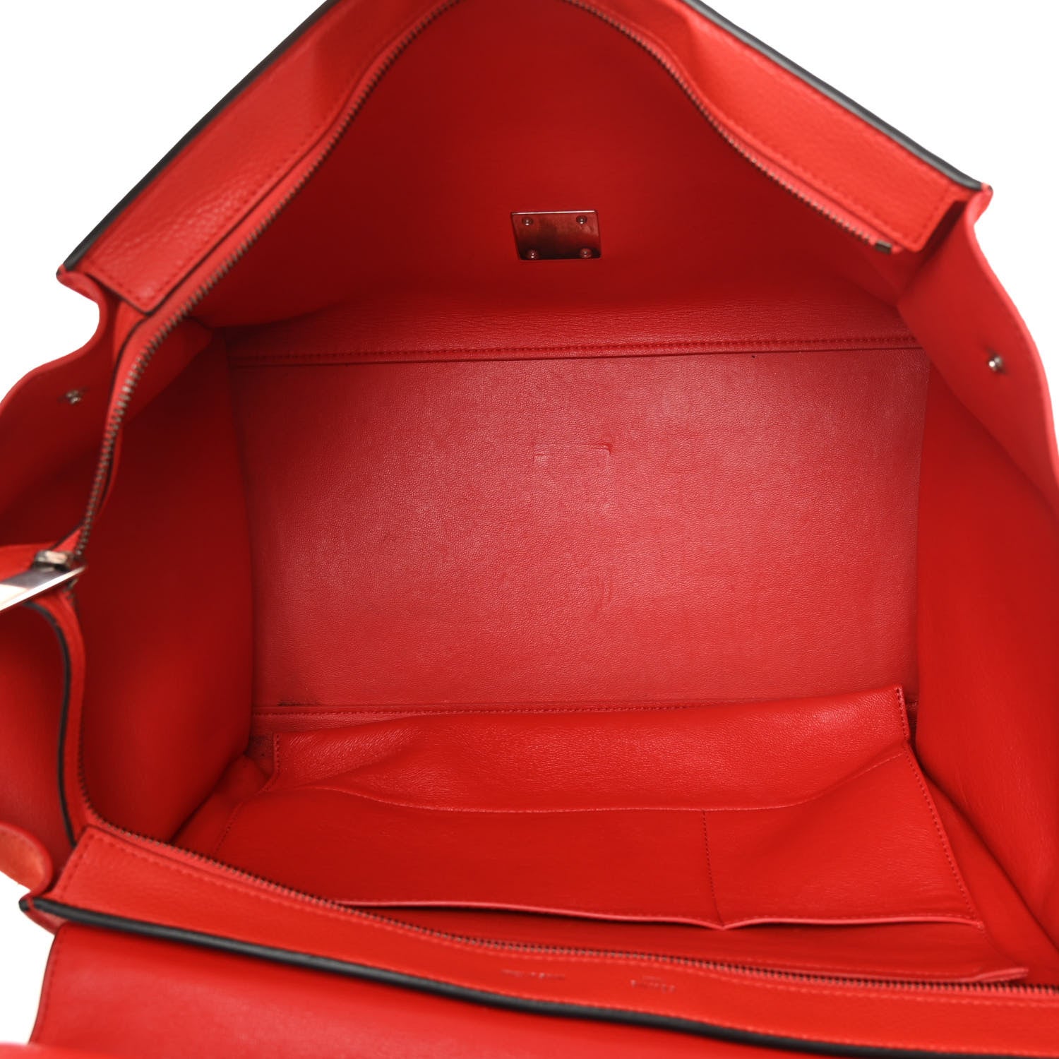 Celine Drummed Calfskin Suede Large Trapeze Vermillion 5 of 17