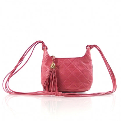 Chanel Vintage Suede Tassel CC Shoulder Bag Pink 1 of 11