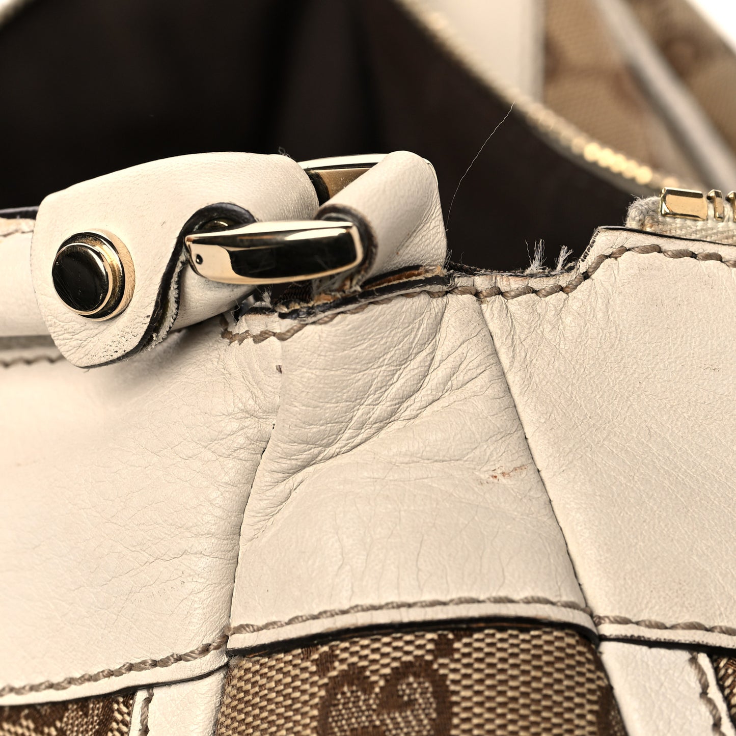 Monogram Large D Gold Hobo Off White