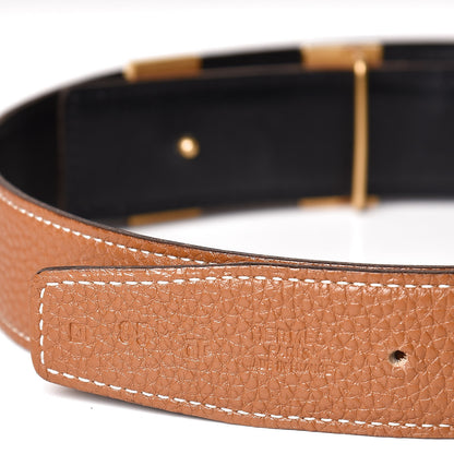 Hermes Box Taurillon Clemence 32mm H Belt 85 Black Gold 6 of 7