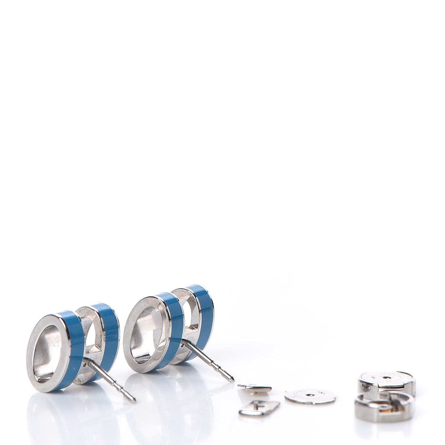 Palladium Lacquered Pop H Earrings Bleu Paradis