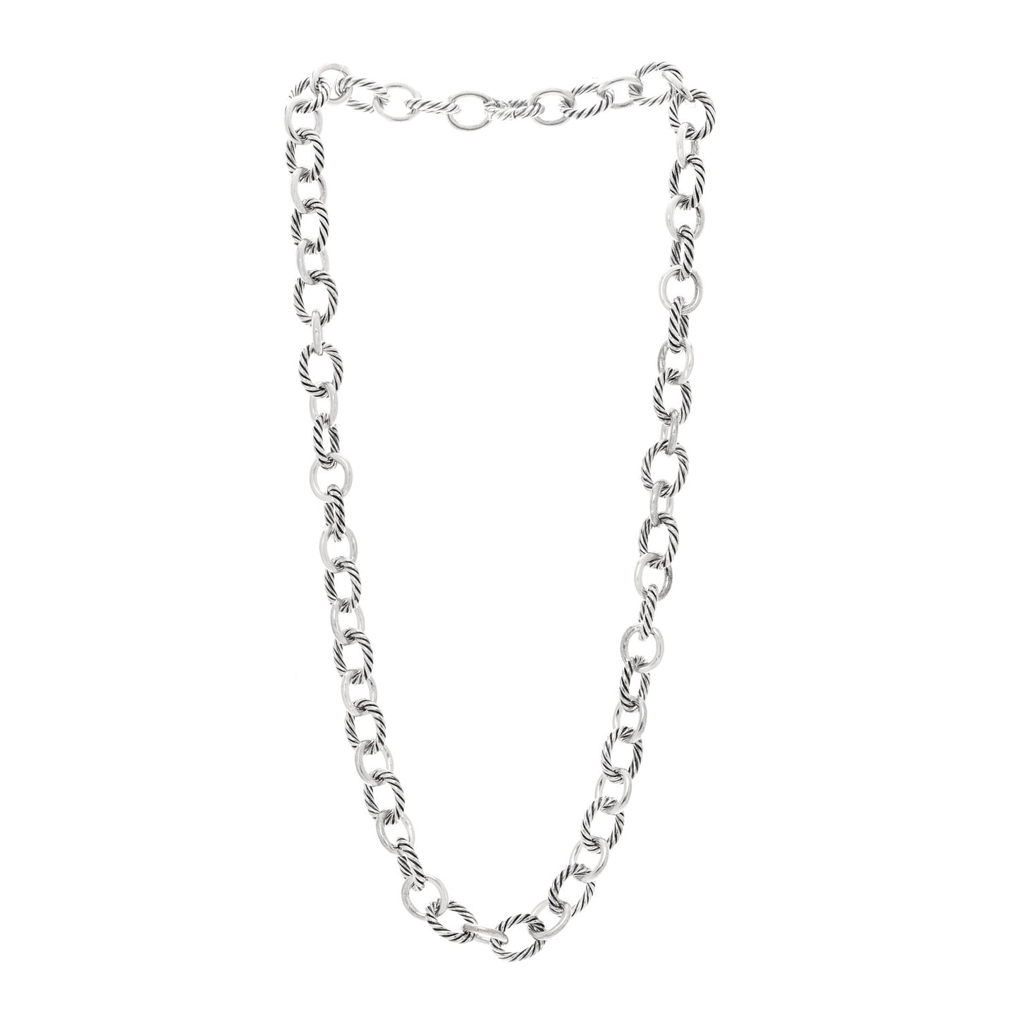 Sterling Silver 12mm Large Oval Link Necklace
