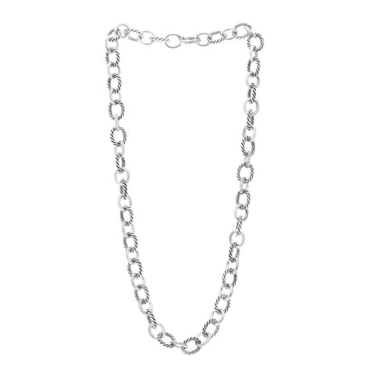 David Yurman Sterling Silver 12mm Large Oval Link Necklace 3 of 5