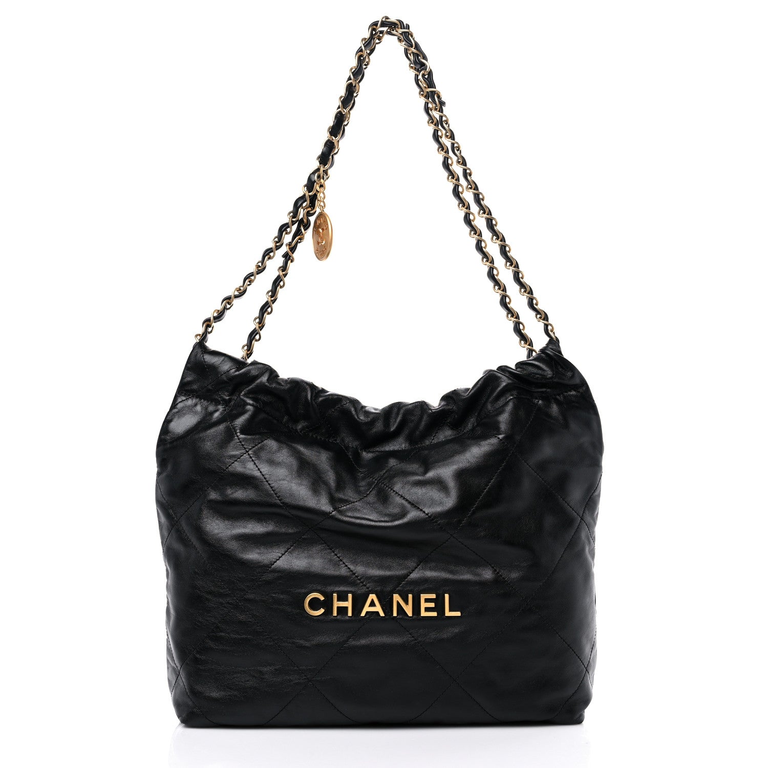 Chanel Shiny Calfskin Quilted Small Chanel 22 Black 3 of 11