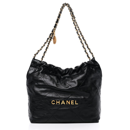 Chanel Shiny Calfskin Quilted Small Chanel 22 Black 3 of 11