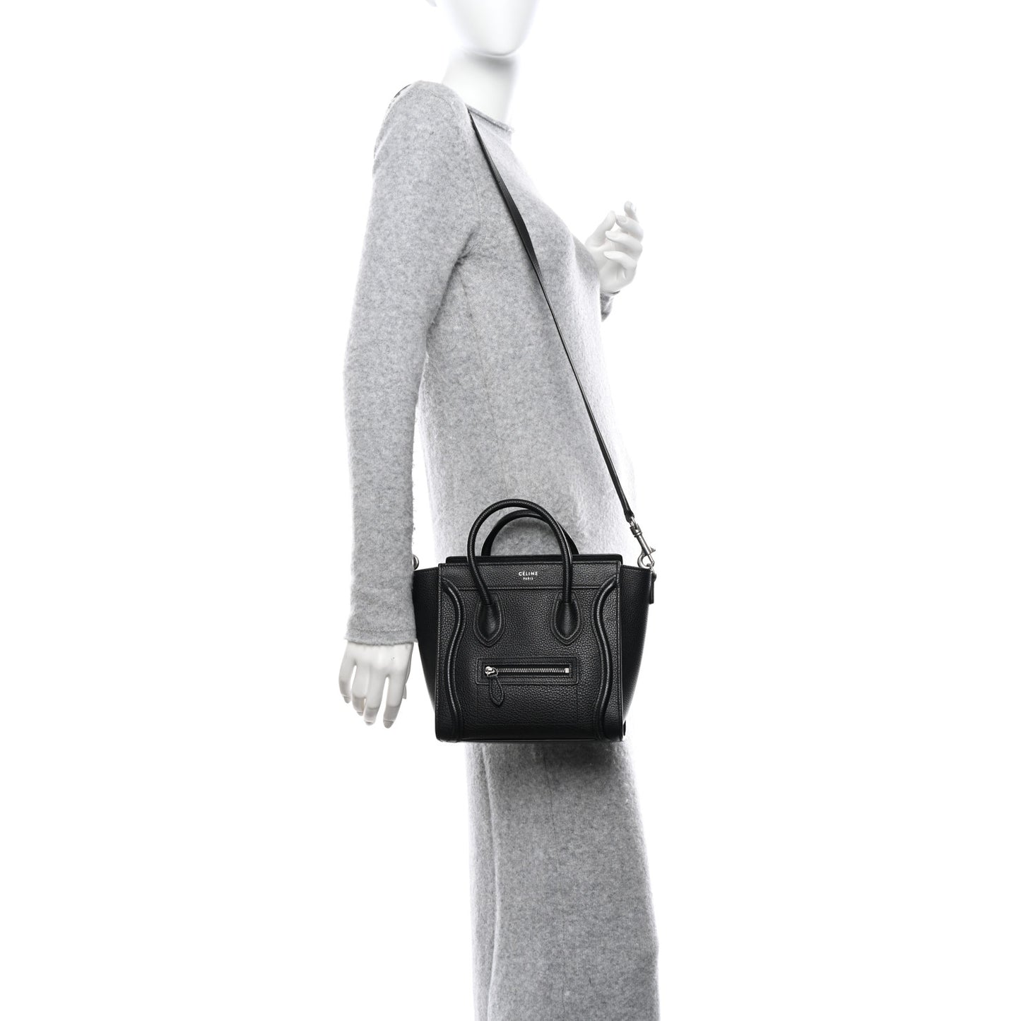 Drummed Calfskin Nano Luggage Black