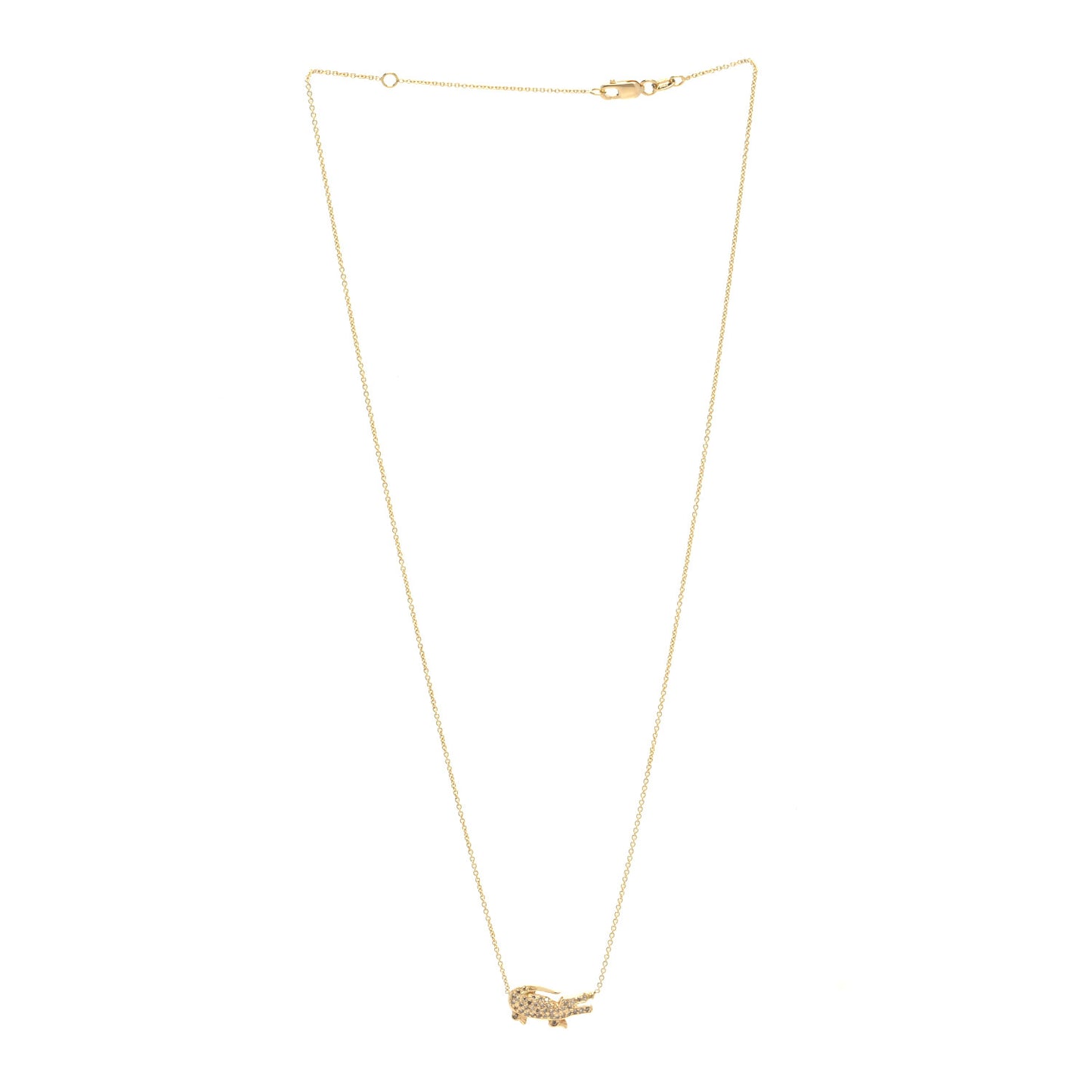 18K Yellow Gold Cognac Diamond Alligator Pendant Necklace