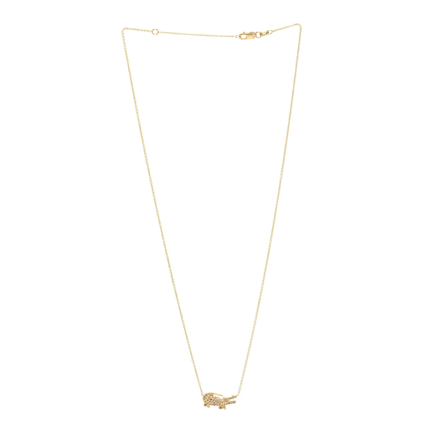 Roberto Coin 18K Yellow Gold Cognac Diamond Alligator Pendant Necklace 3 of 6