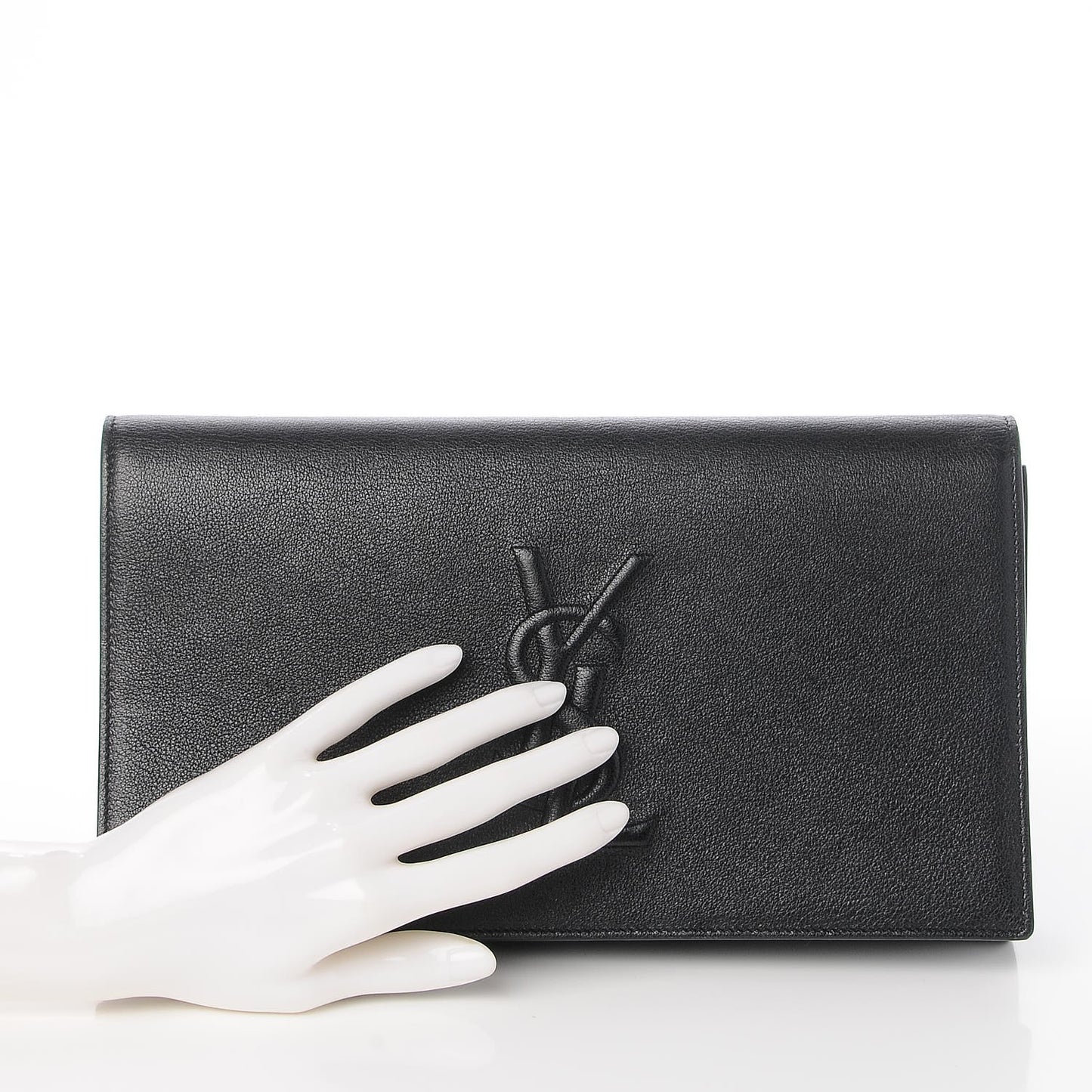 Calfskin Monogram Large Belle De Jour Clutch Black