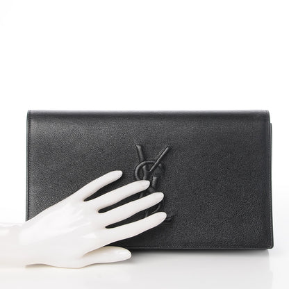Saint Laurent Calfskin Monogram Large Belle De Jour Clutch Black 2 of 7