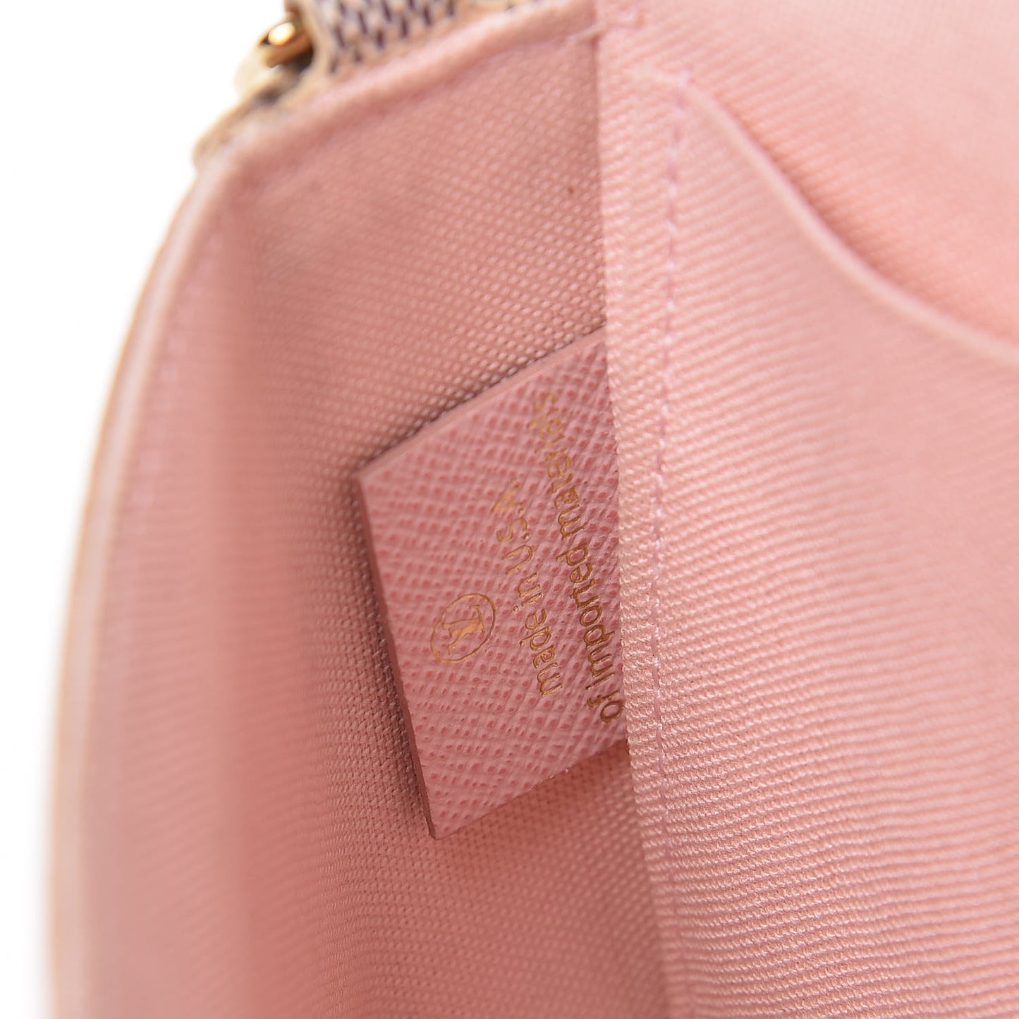 Damier Azur Pochette Felicie Chain Wallet Rose Ballerine