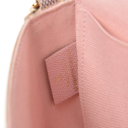 Louis Vuitton Damier Azur Pochette Felicie Chain Wallet Rose Ballerine 7 of 11