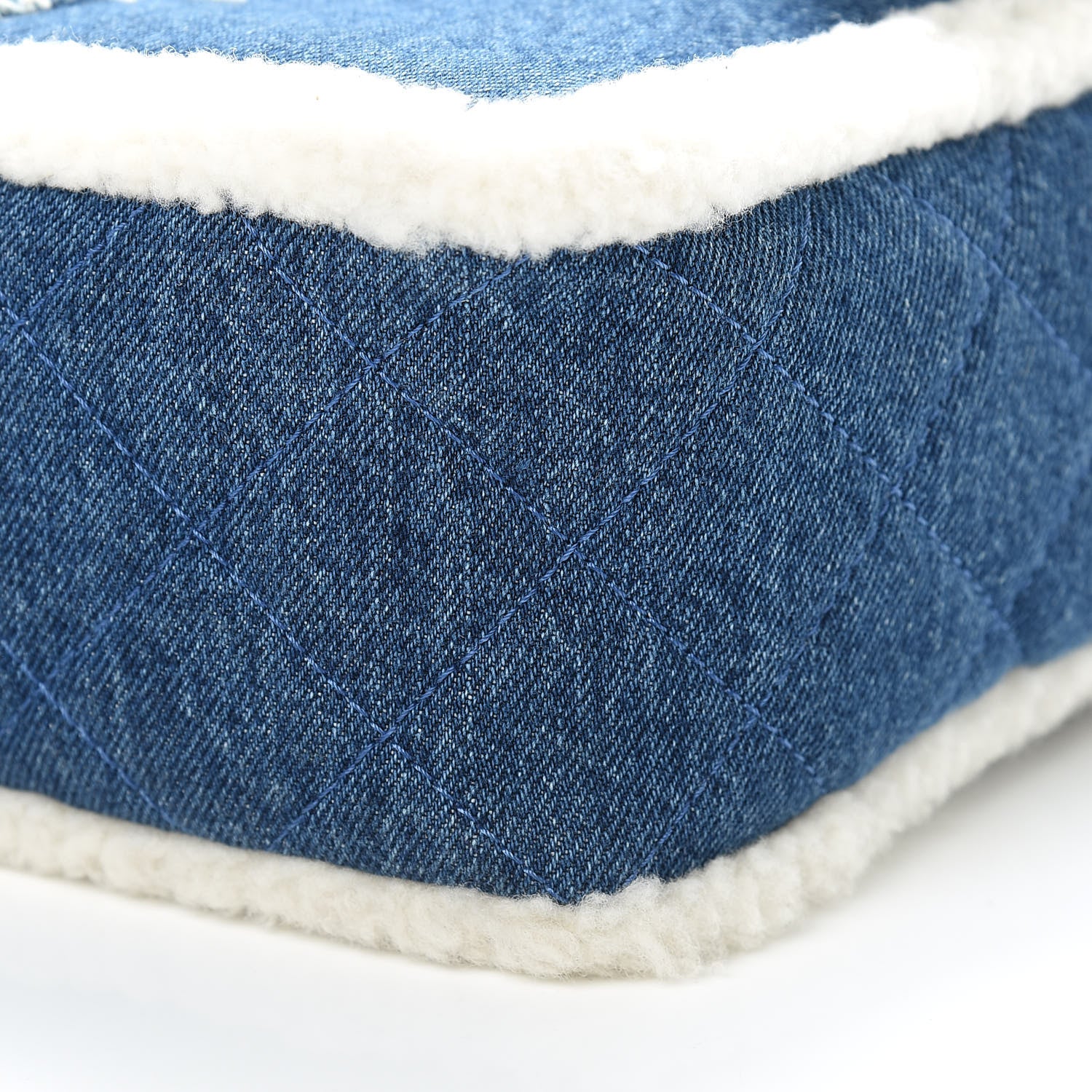 Chanel Denim Shearling Hieroglyph Flap Blue 10 of 10