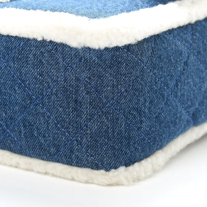 Chanel Denim Shearling Hieroglyph Flap Blue 10 of 10