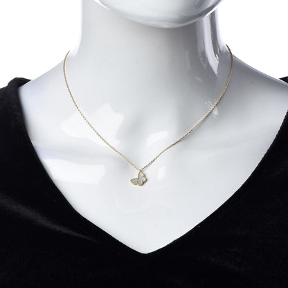 Van Cleef & Arpels 18K Yellow Gold Mother of Pearl Sweet Alhambra Butterfly Pendant Necklace 2 of 7