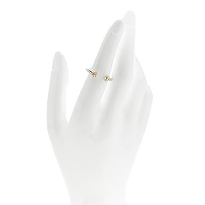 David Yurman Sterling Silver 14K Yellow Gold Diamond Pearl Renaissance Ring 52 6 2 of 5