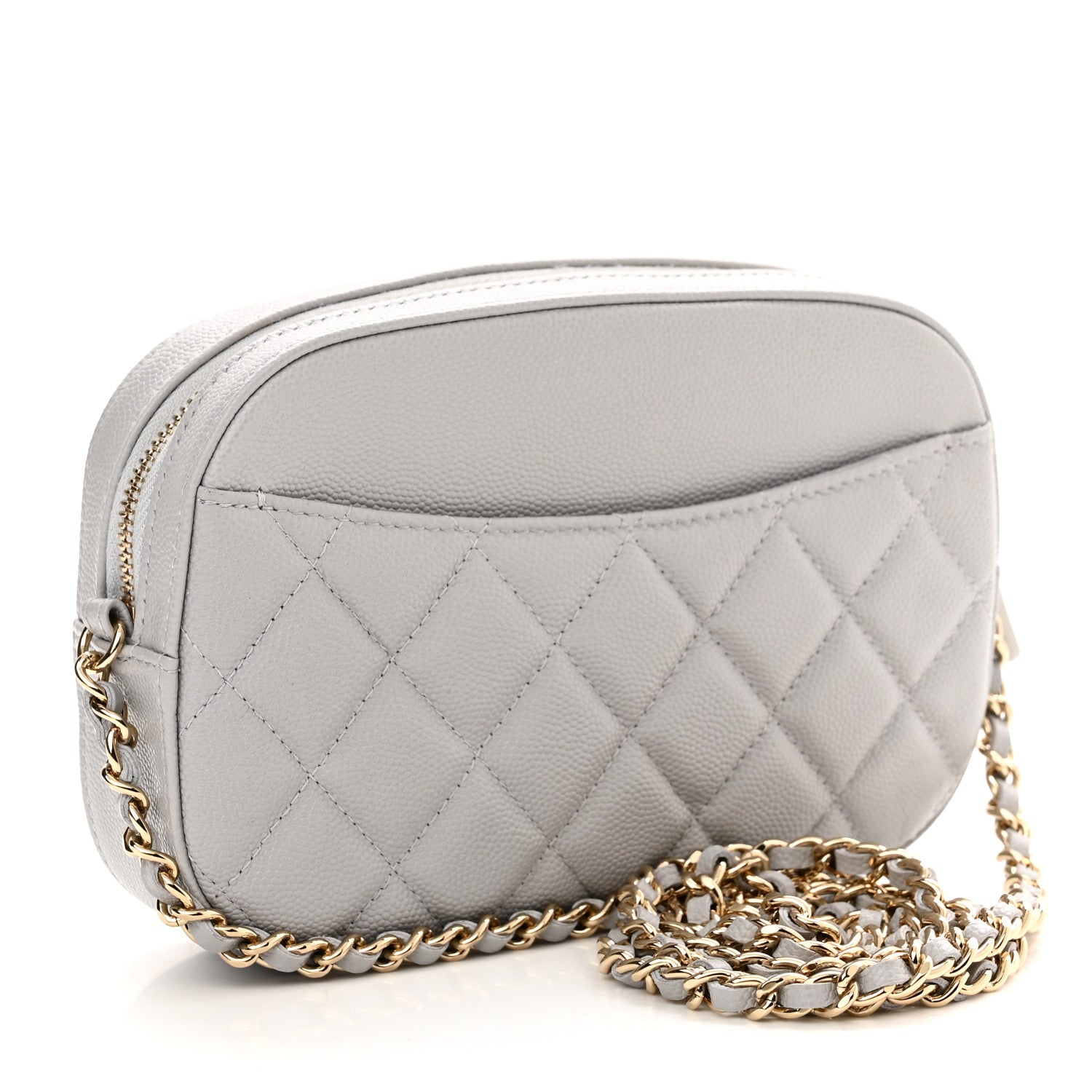 Chanel Caviar Quilted Camera Case Grey 3 of 11