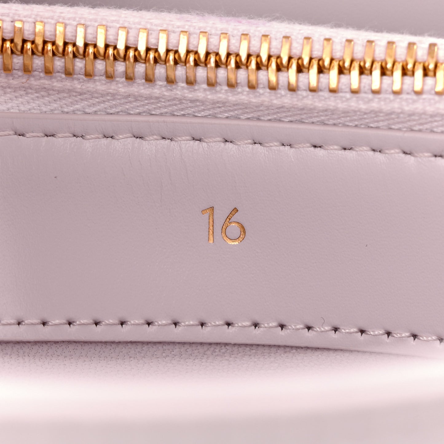 Satinated Calfskin Small 16 Top Handle Bag Poudre