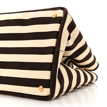 Prada Canapa Striped Logo Tote Tabacco 10 of 11