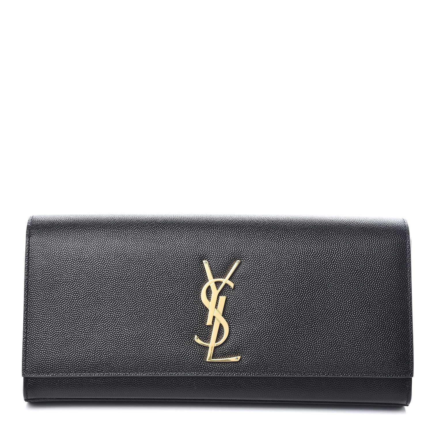 Saint Laurent Grain De Poudre Monogram Cassandre Clutch Black 1 of 10