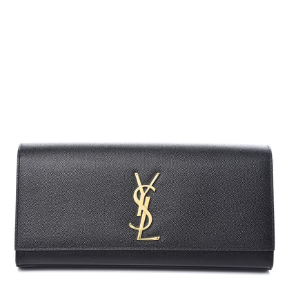 Saint Laurent Grain De Poudre Monogram Cassandre Clutch Black 1 of 10