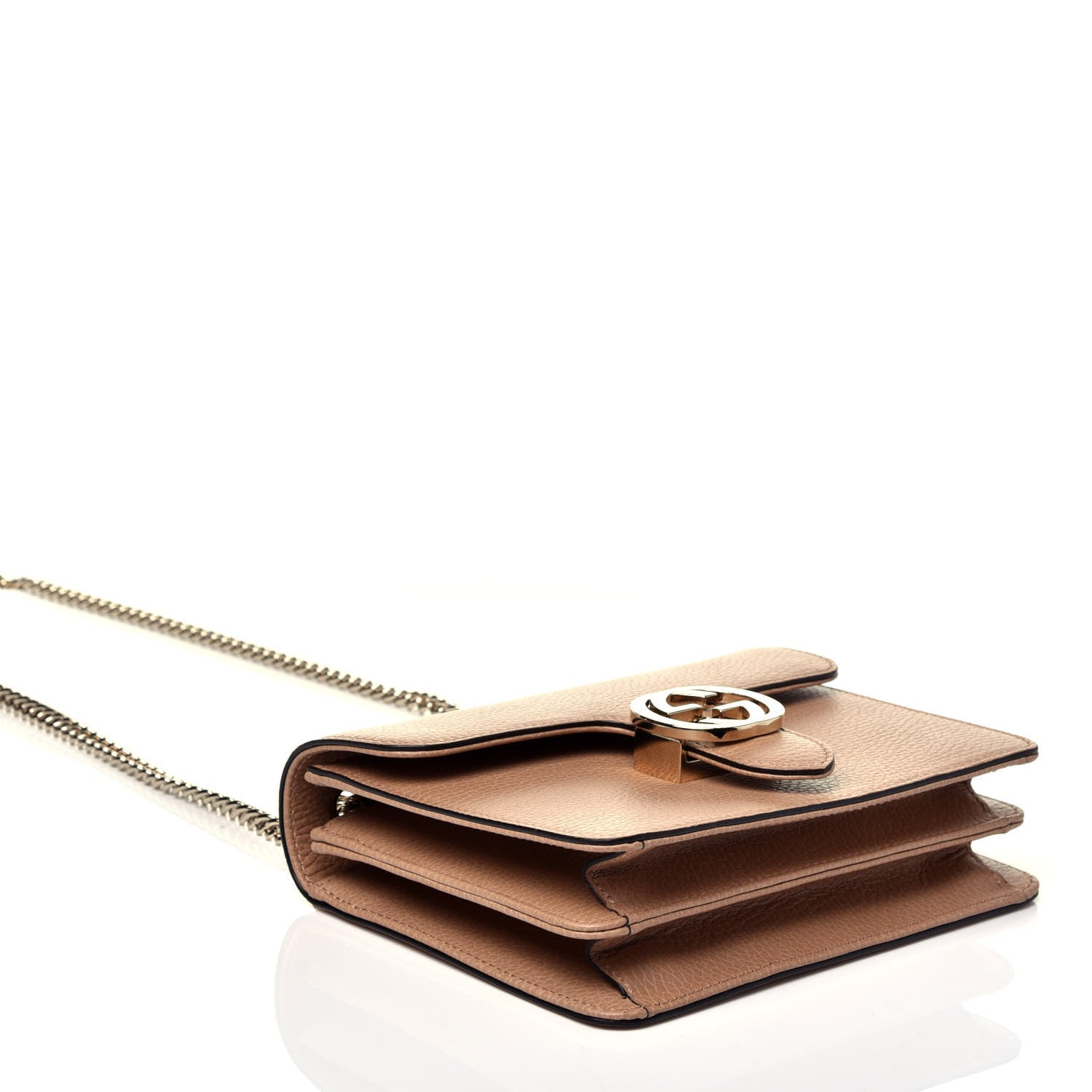 Gucci Dollar Calfskin Small Interlocking G Shoulder Bag Camelia 4 of 9