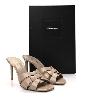 Saint Laurent Calfskin Tribute 85 Slide Sandals 36.5 Dark Beige 9 of 9