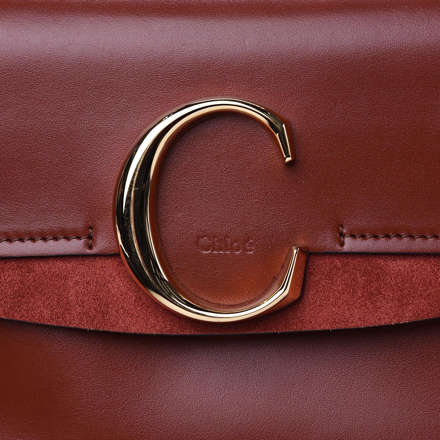 Chloe Calfskin Small C Double Carry Sepia Brown 9 of 9