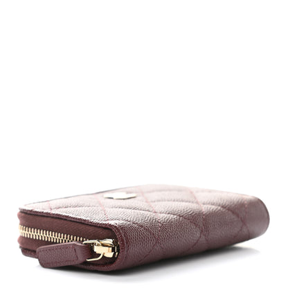 Chanel Caviar Quilted Zip Around Coin Purse Burgundy 4 of 8
