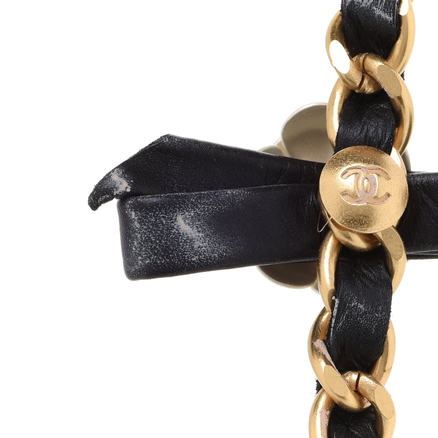 Pearl Lambskin CC Camellia Multi Strand Necklace Necklace Black Gold