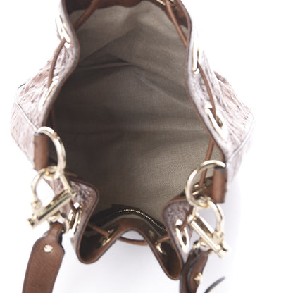 Gucci Ostrich Drawstring Shoulder Bag Brown 4 of 8