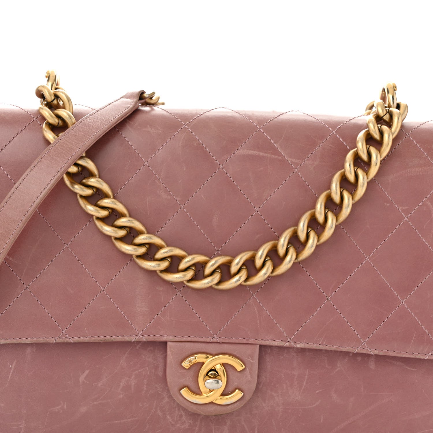 Chanel Calfskin Quilted Straight Lined Flap Purple 10 of 18