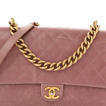 Chanel Calfskin Quilted Straight Lined Flap Purple 10 of 18