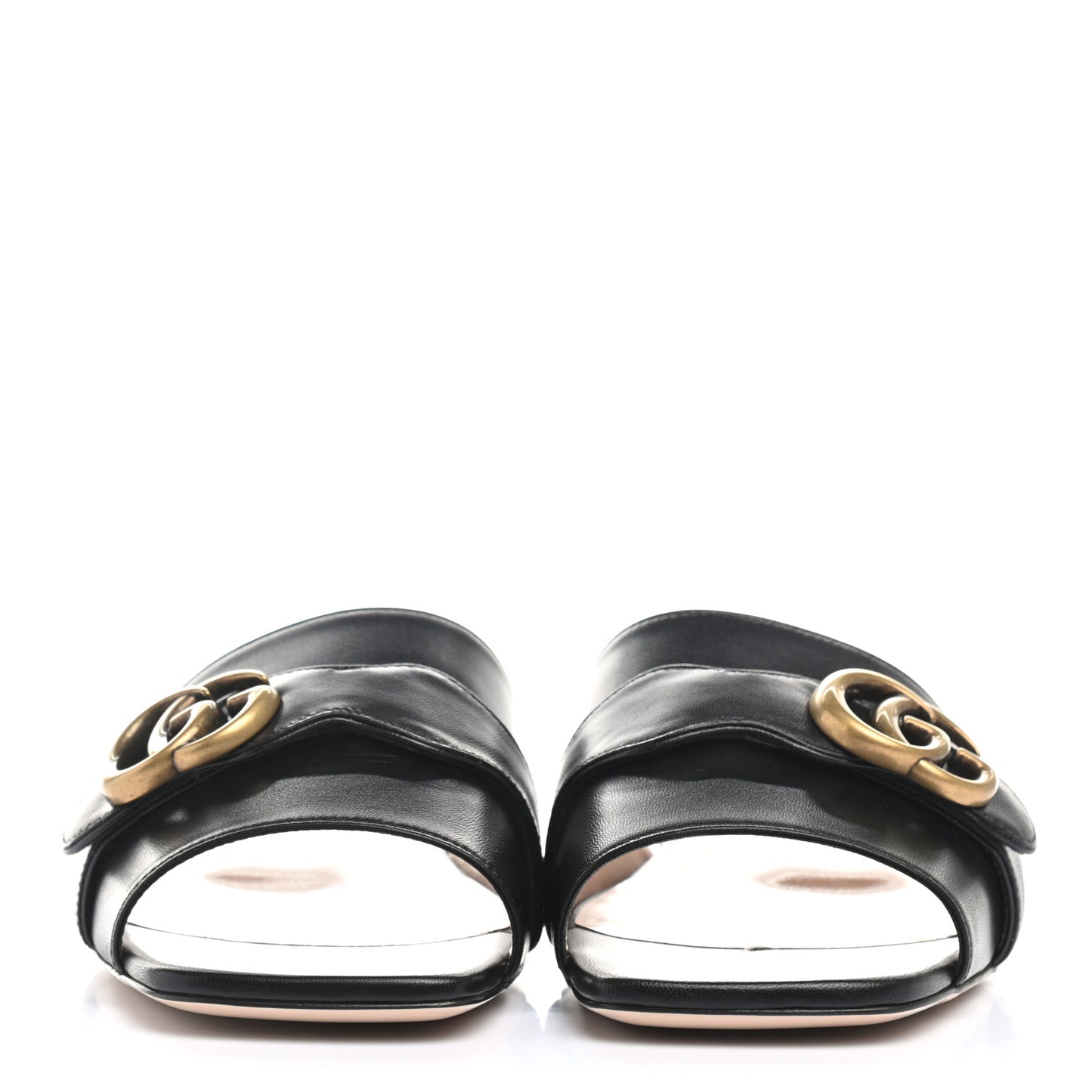 Malaga Kid GG Marmont Flat Slide Sandals 39 Black